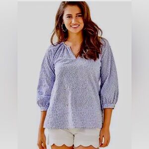 Lilly Pulitzer 3/4 sleeve Willa top